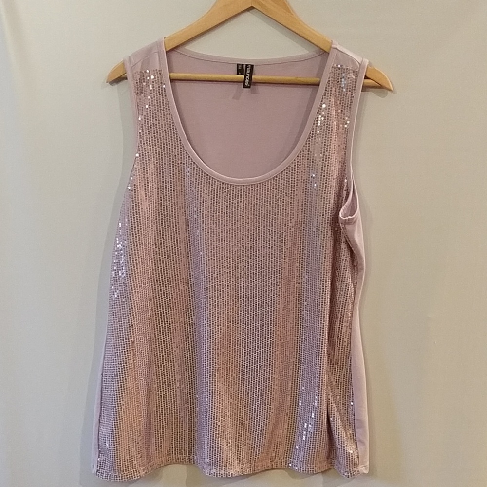 Maurices purple glitter tank top